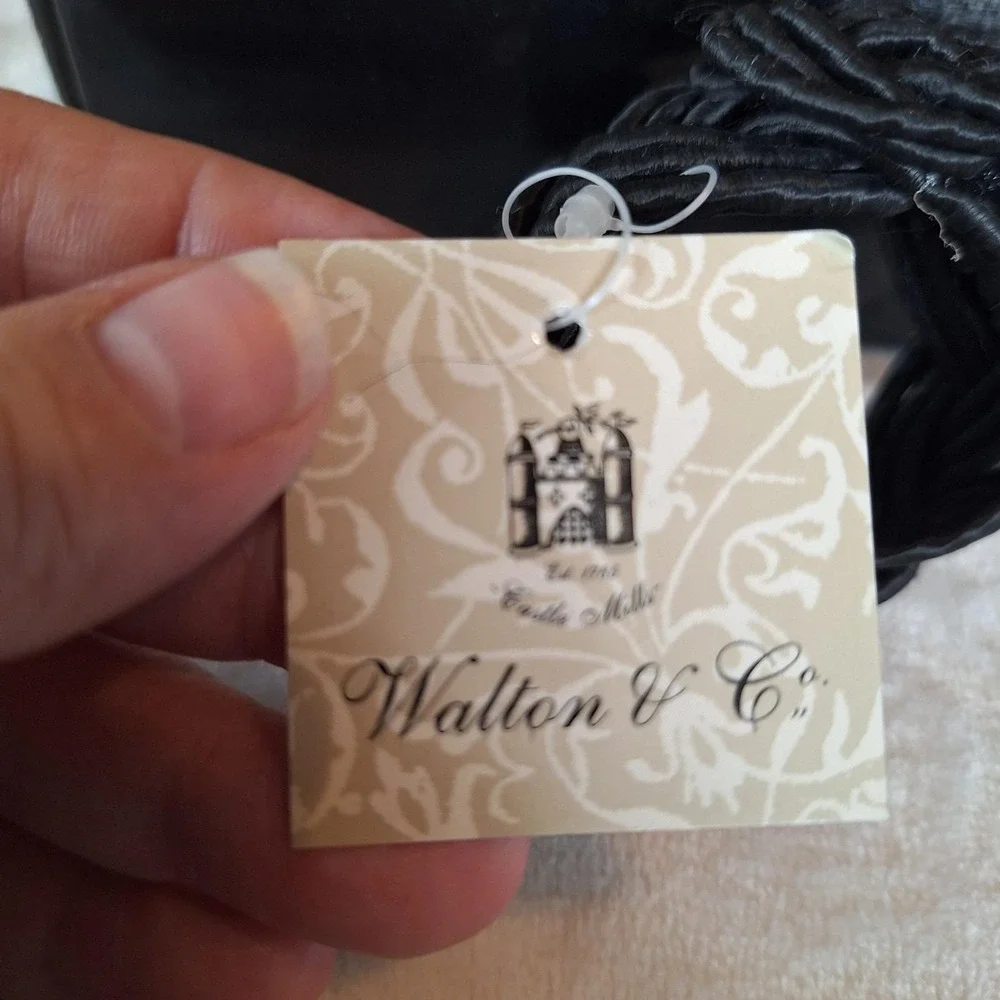 Vintage Walton & Co. Set of 4 Black Twisted Knot Rope Napkin Rings Tableware